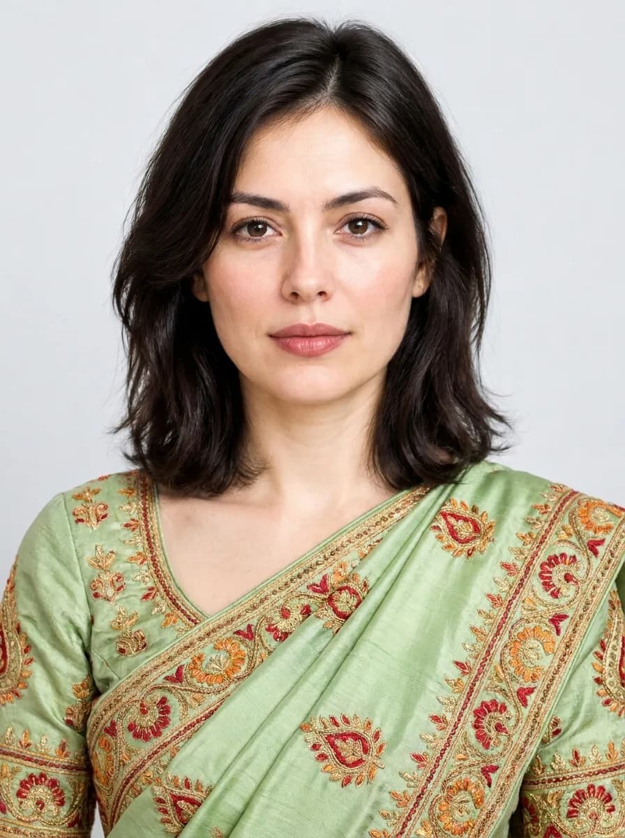 Retrato com saree: Resultado