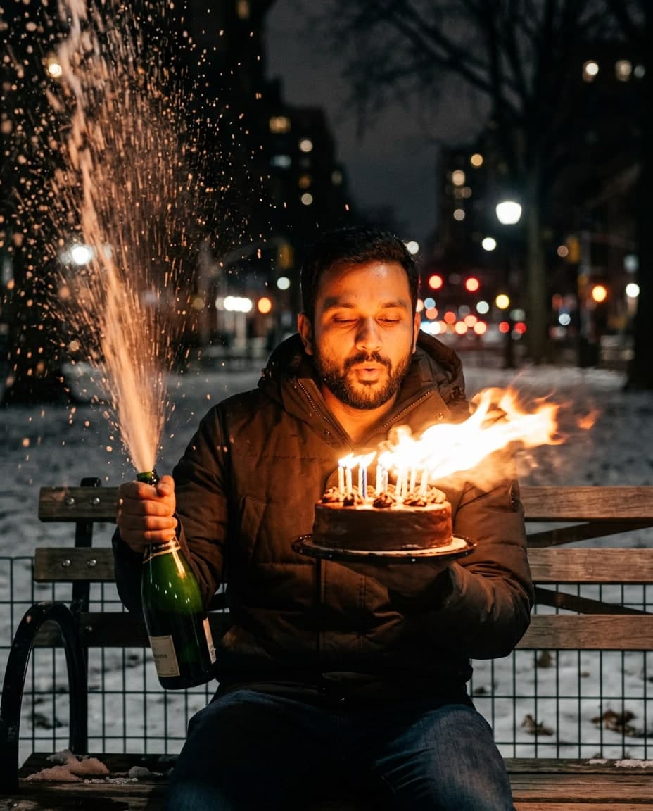 Luz de Fogo de Aniversário
