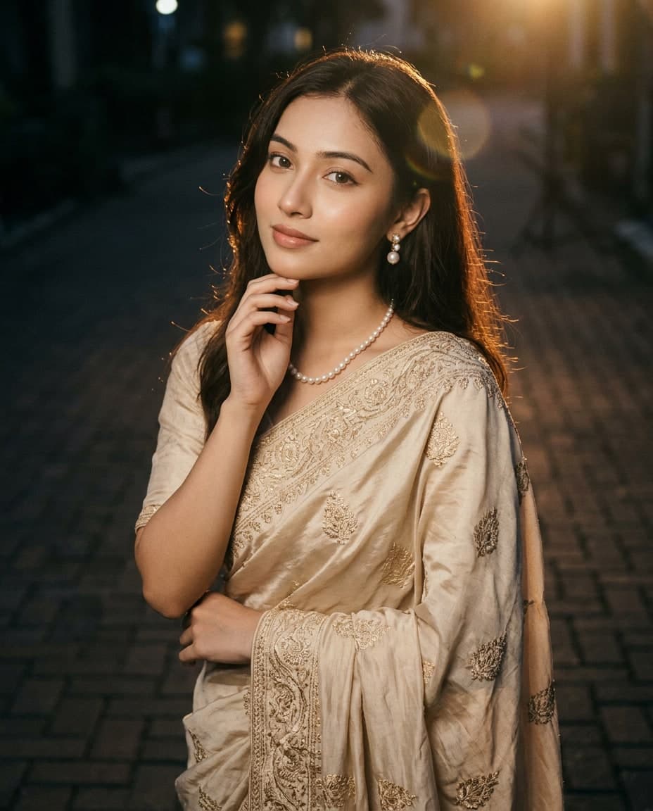 Ivory Dusk Saree