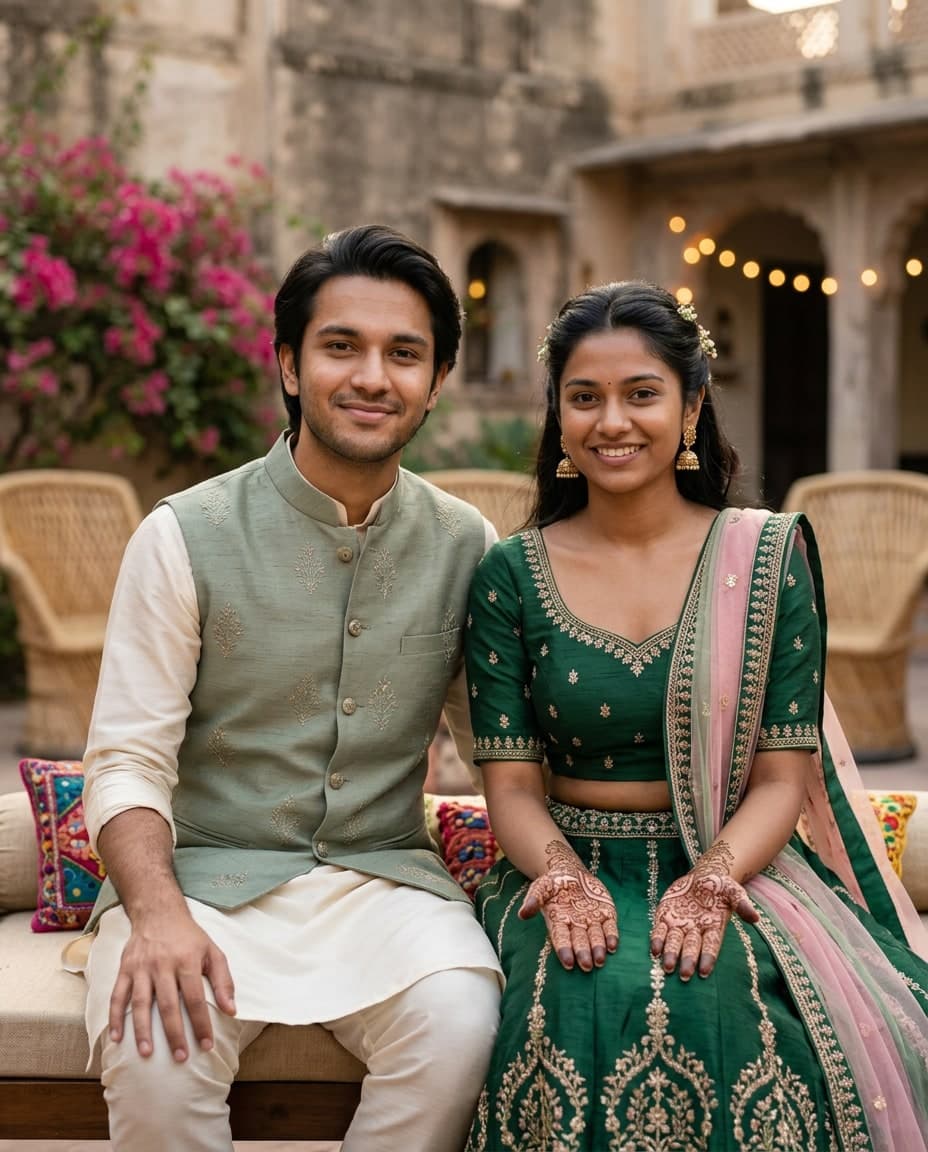 Serata Mehendi smeraldo