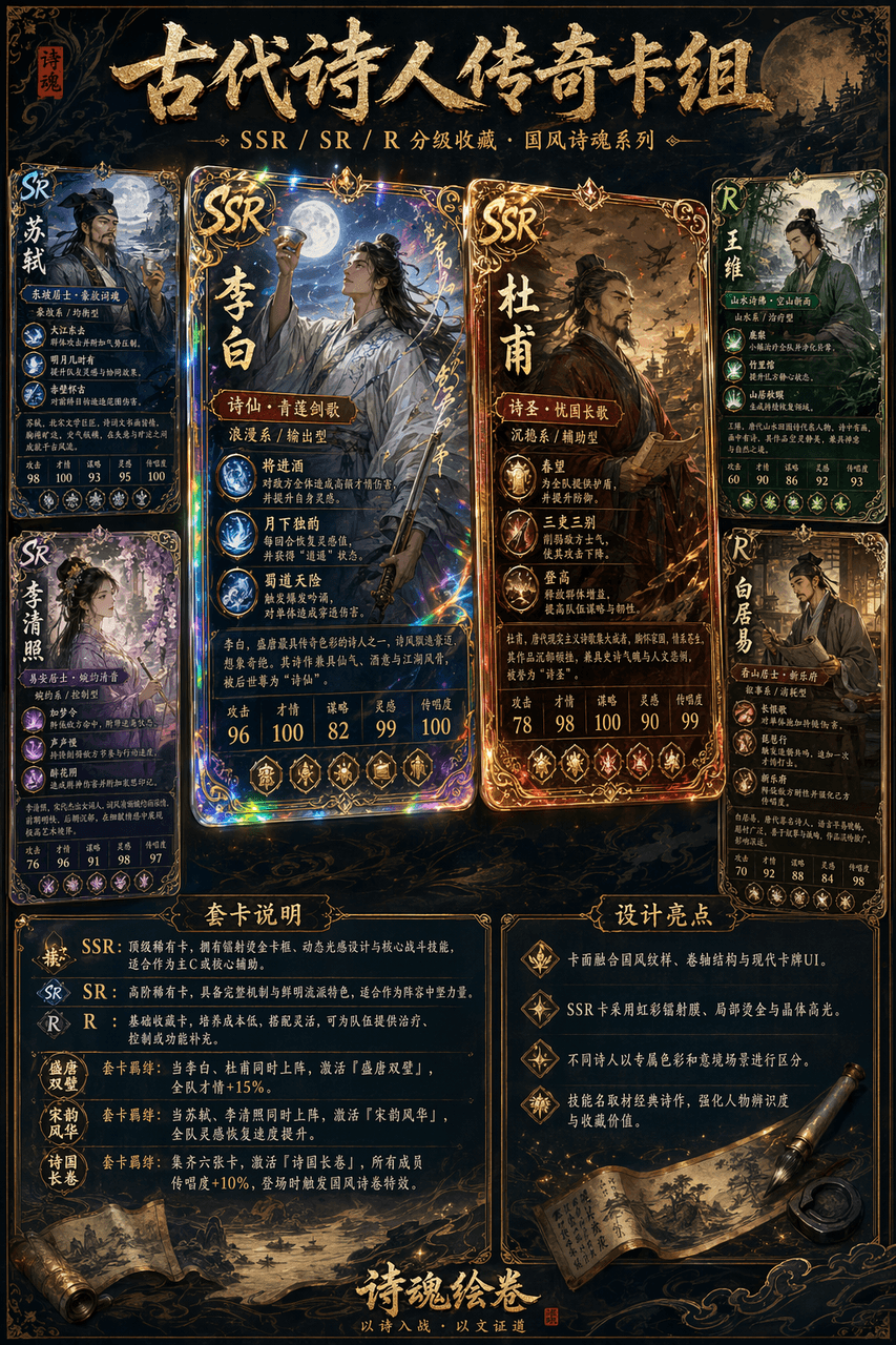 Ancient Poet Laser Collection Card