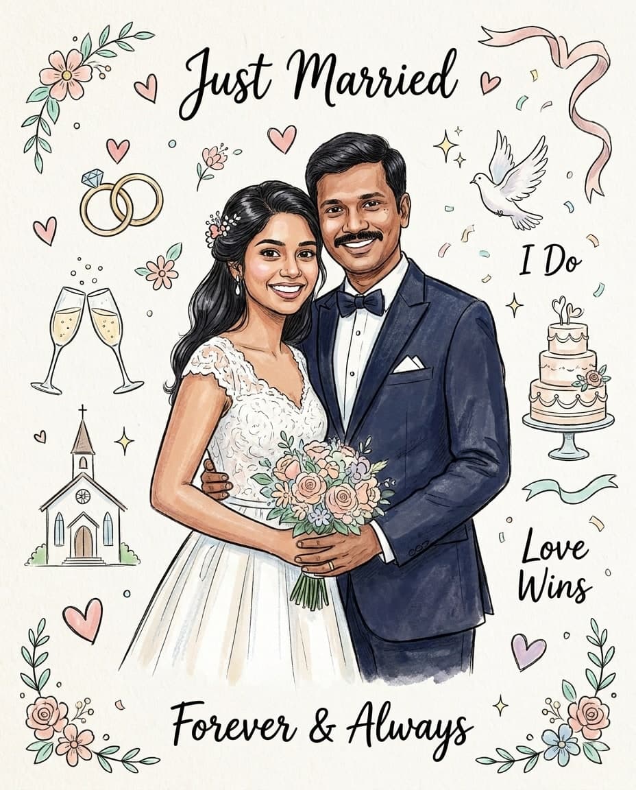 Just Married Doodle