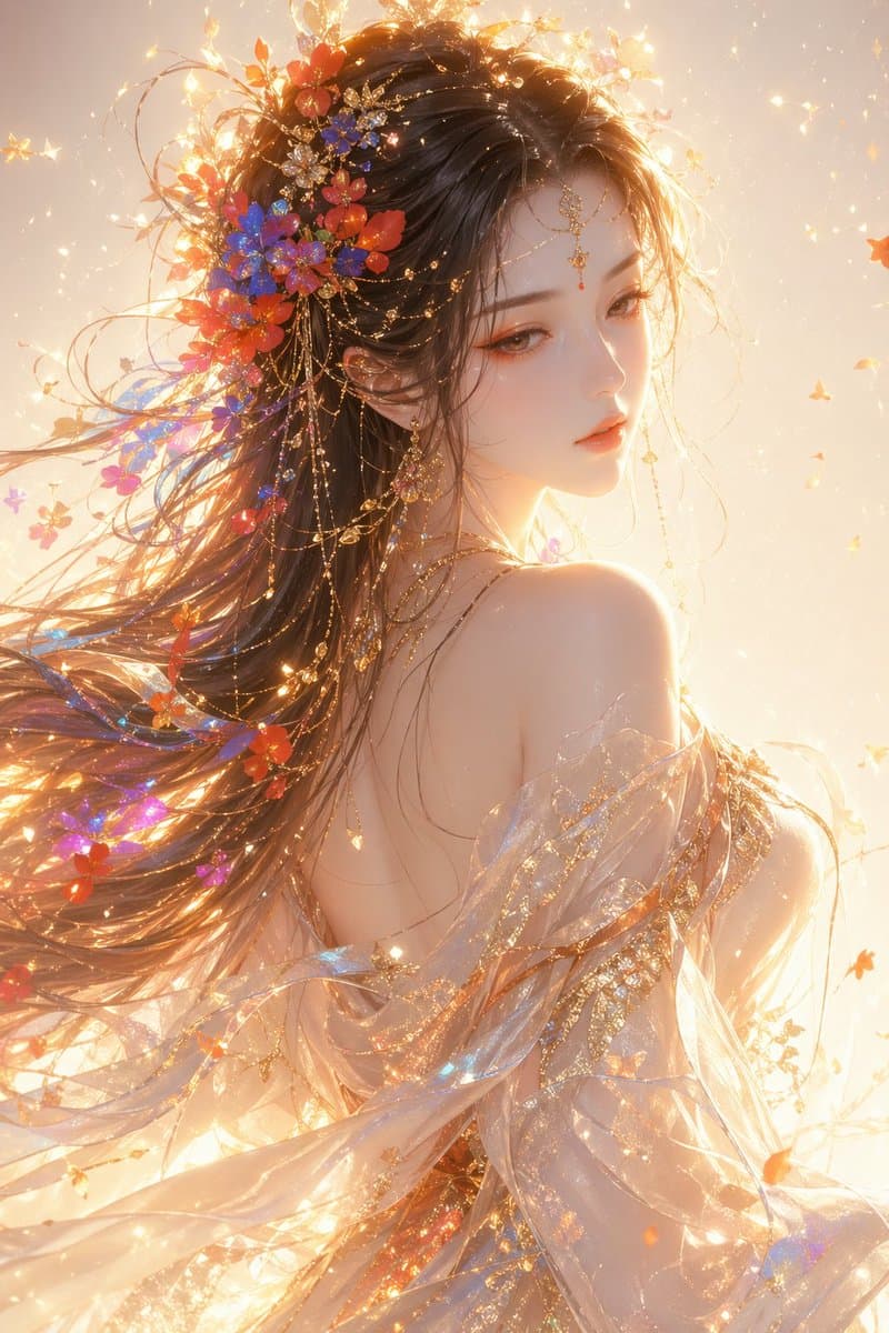 東方奇幻女子半身肖像