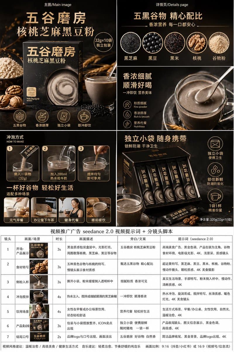 高端穀物代餐粉廣告展板