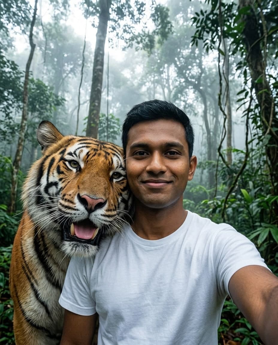 Tiger Shoulder Selfie