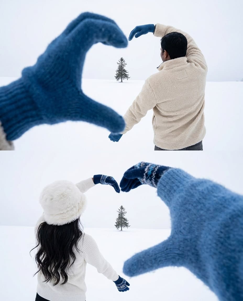 Snowy Heart Hands