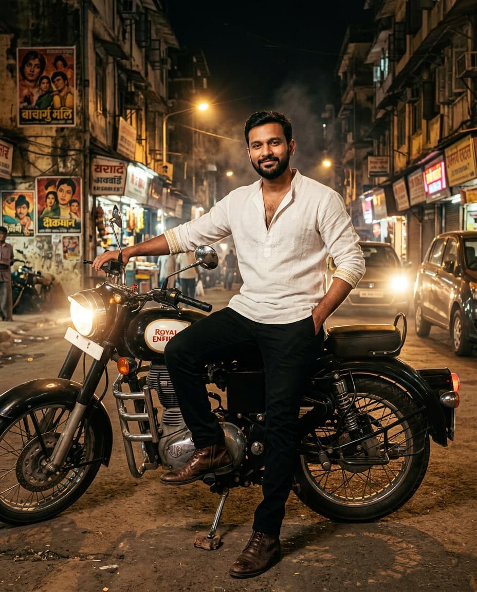 Klassischer Motorrad-Held