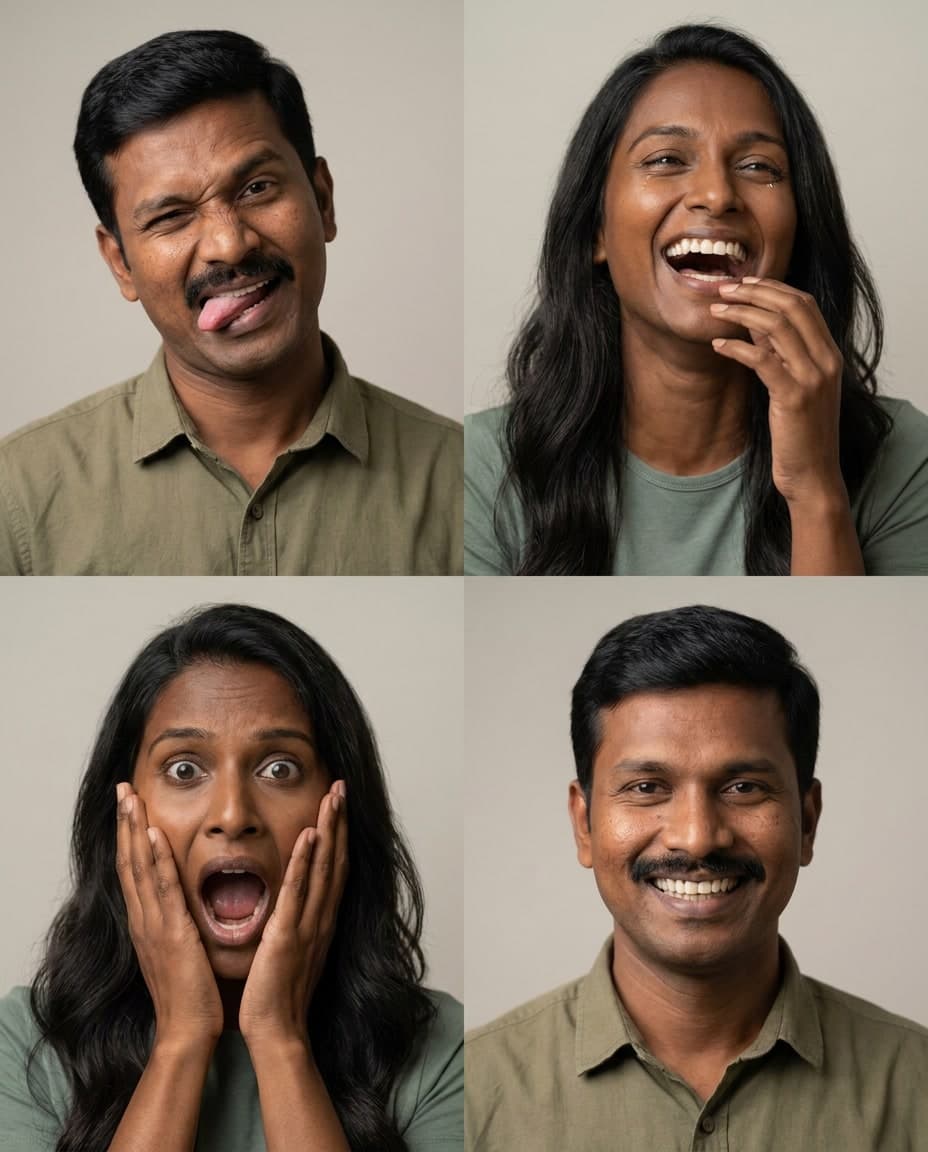 Couple Emoji Expressions Grid