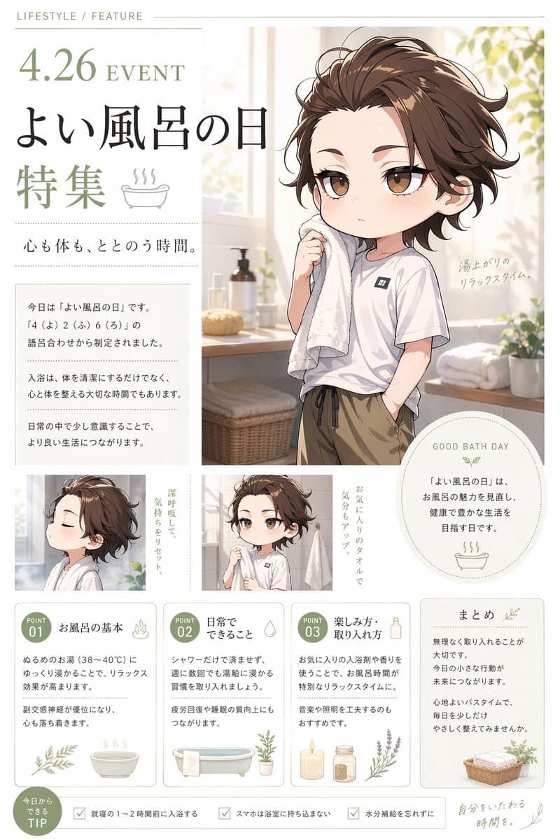 好浴之日杂志风海报