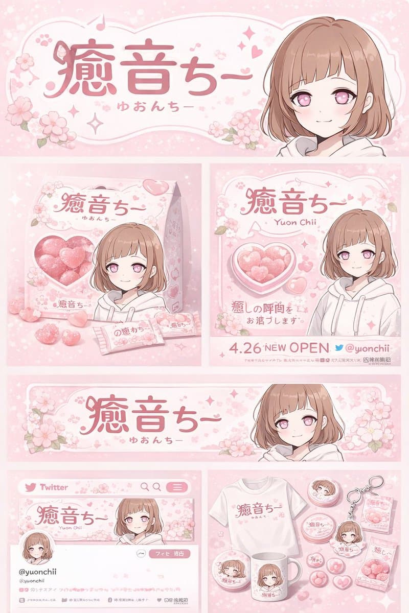 动漫角色品牌视觉识别与周边展示板