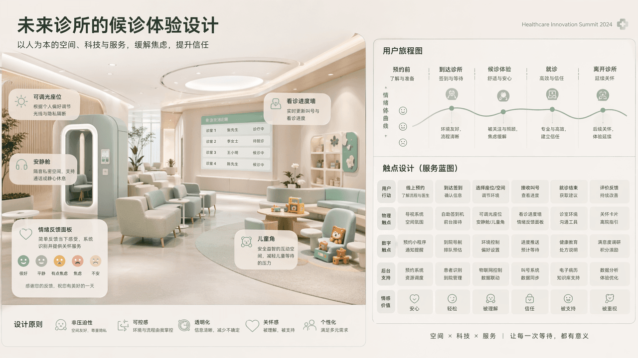Waiting experience design for future clinics