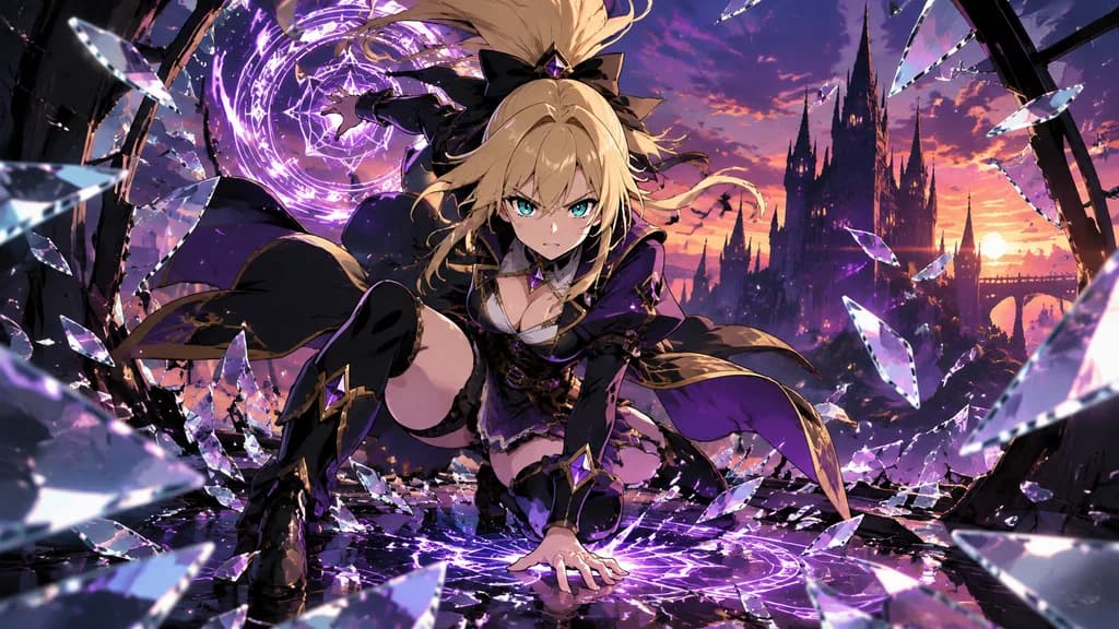 Magical Anime Heroine Superhero Landing