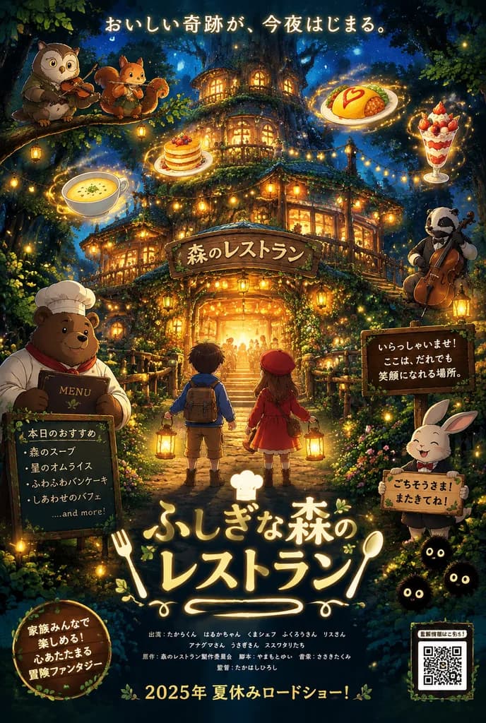 Magical Forest Treehouse Restaurant Anime Poster