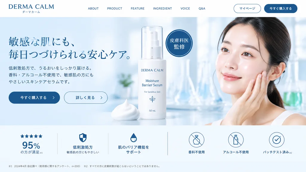 Japanese Skincare Ecommerce Landing Page