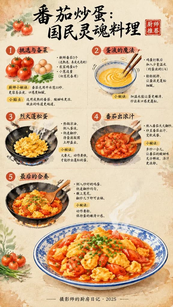 토마토 달걀 볶음 레시피 인포그래픽
