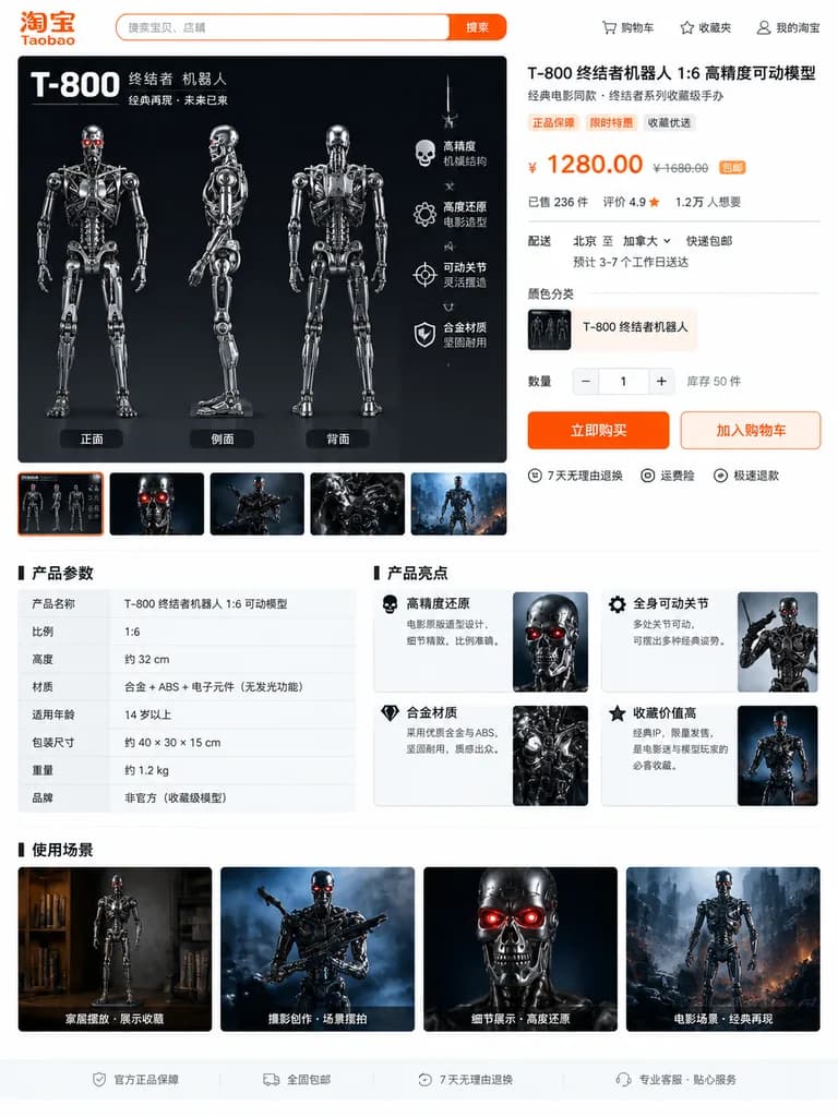Robot E-Commerce Product Detail Page