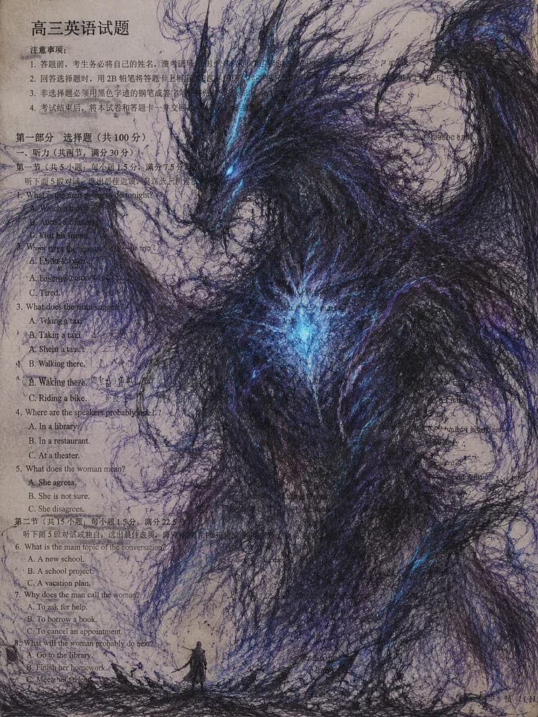 Scribble Dragon on Exam Paper