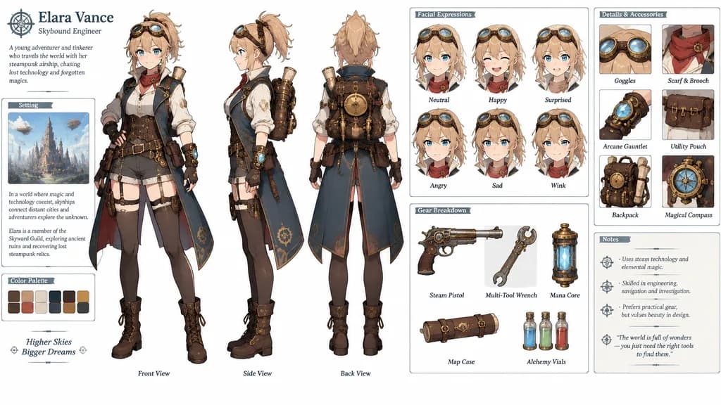 Official Character Concept Reference Sheet