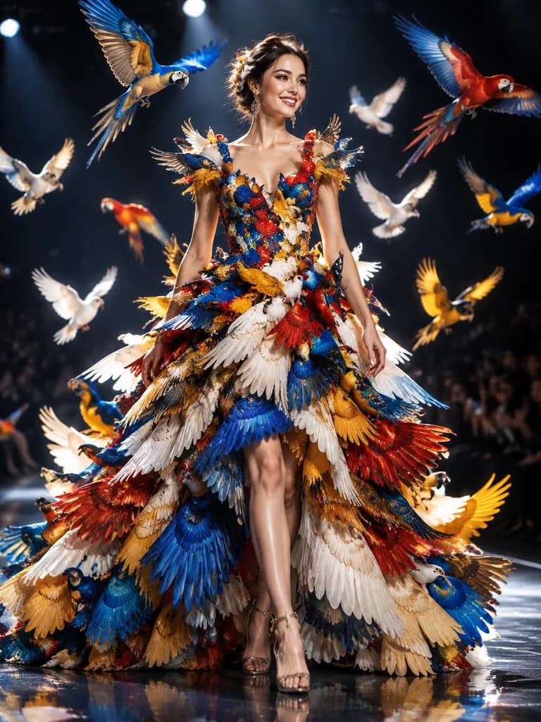 Living Bird Couture Runway Gown