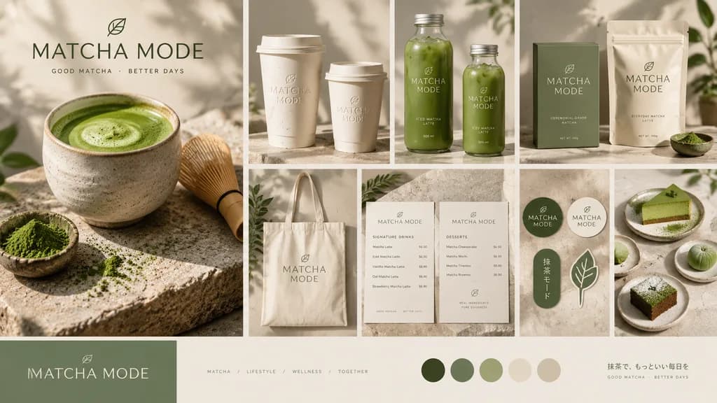 Matcha Lifestyle Brand Identity Board