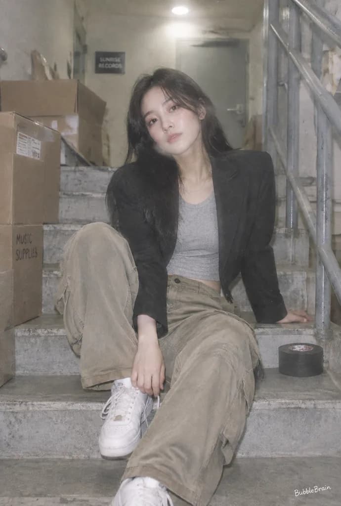 Korean Idol in Stairwell Portrait