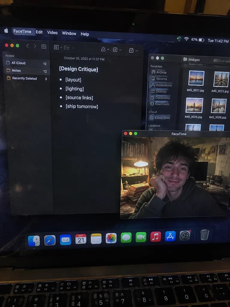 Smartphone Photo of Laptop FaceTime Screen