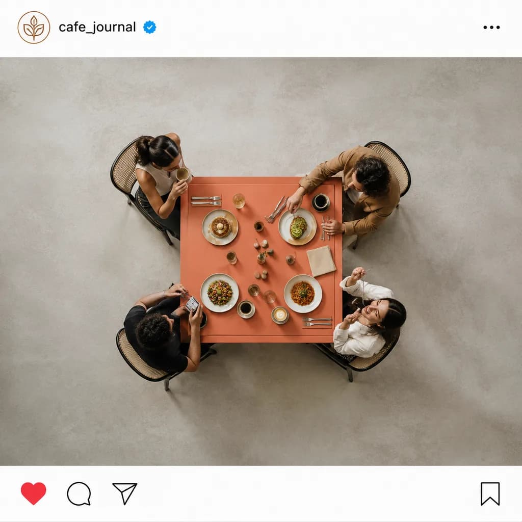 Instagram Post Overhead Dining Table