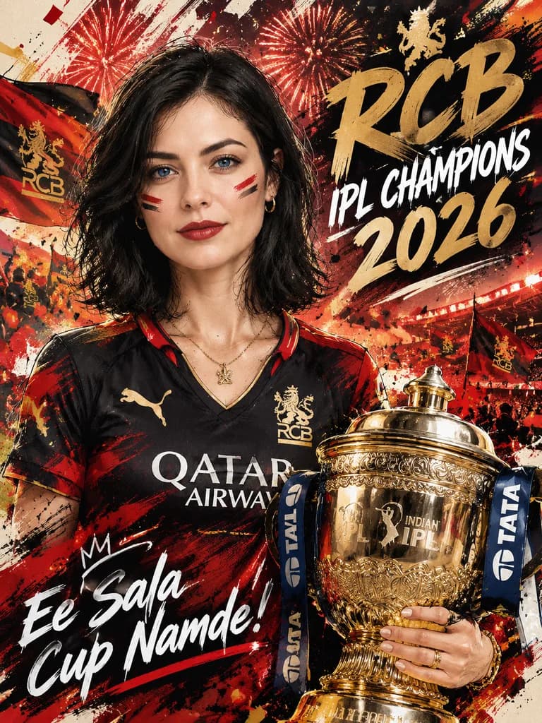 RCB Cricket Championship Mixed-Media Poster
