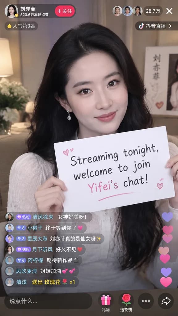 Douyin Livestream Screenshot with Celebrity
