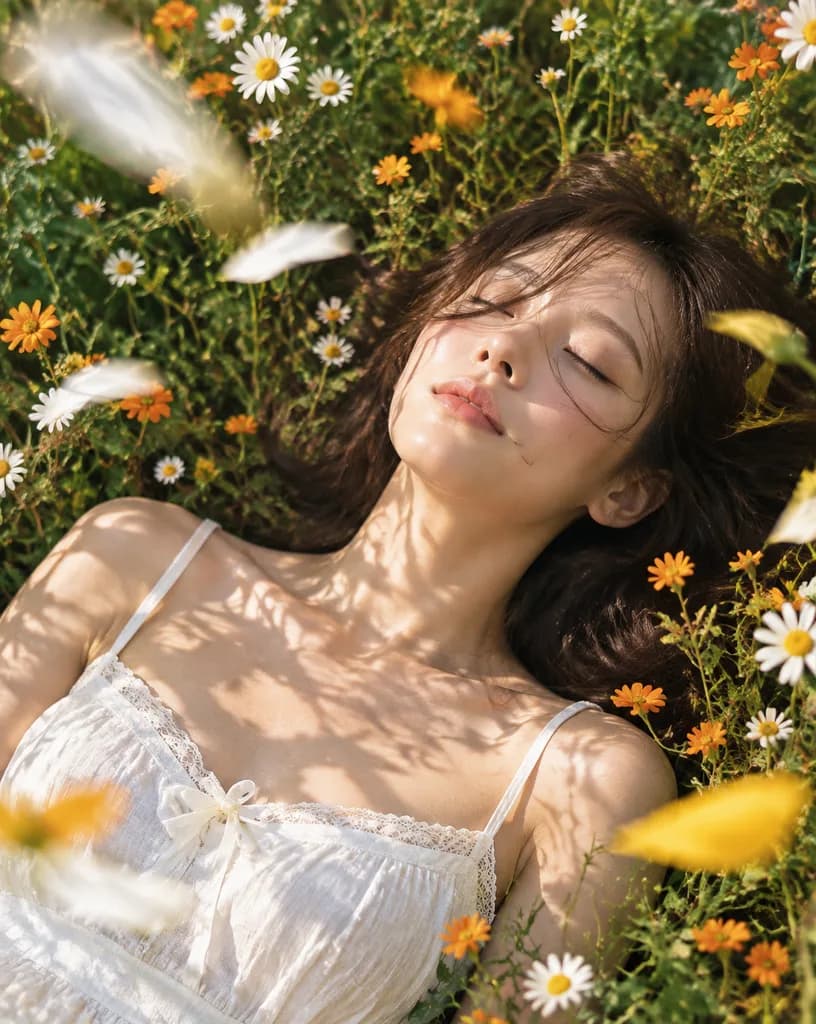 Summer Wildflower Nap Portrait