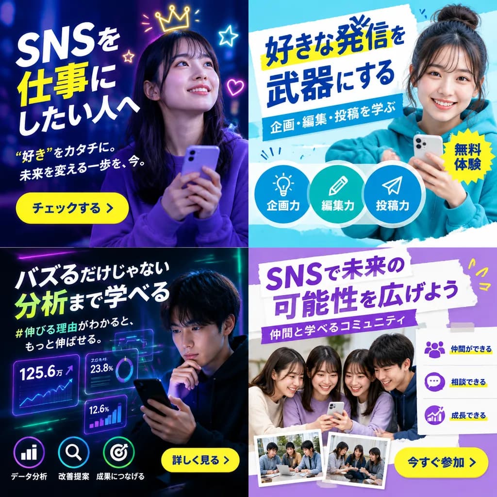Social Media Course Banner Ad Set