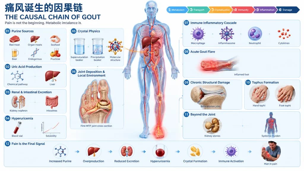 Gout Pathophysiology Medical Infographic