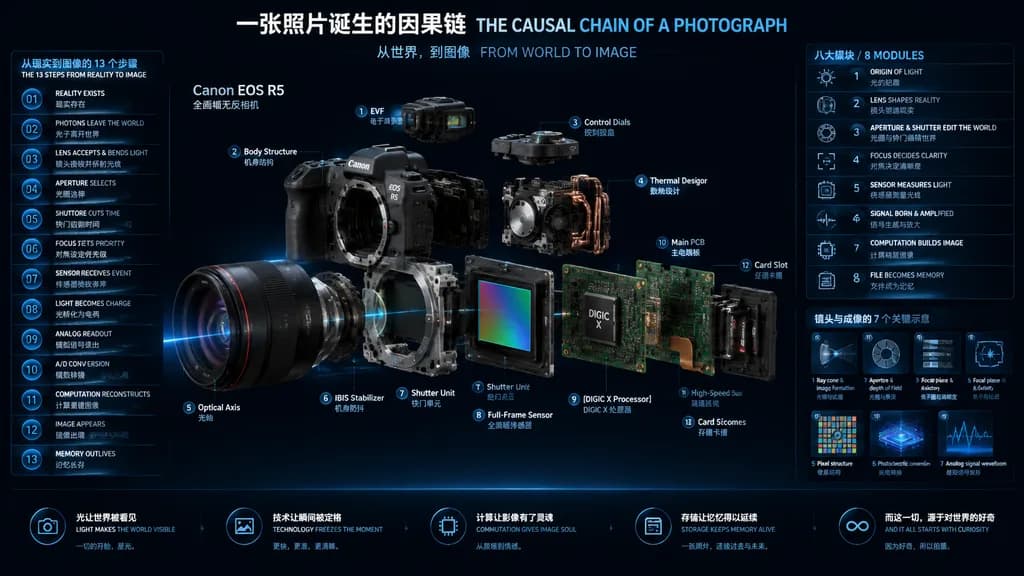 Camera Photography Mechanics Technical Infographic