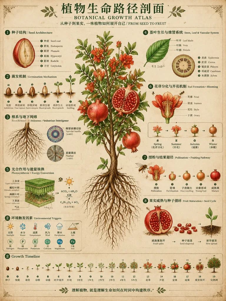 Botanical Life Cycle Infographic Poster