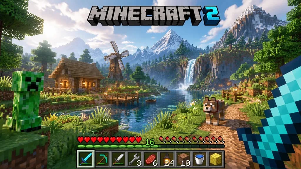 First-Person Voxel Game Screenshot