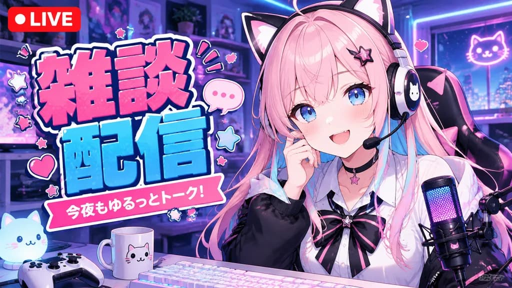 Anime VTuber Stream Thumbnail
