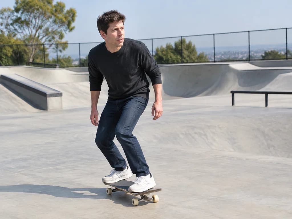Celebrity Skateboarding in Empty Park