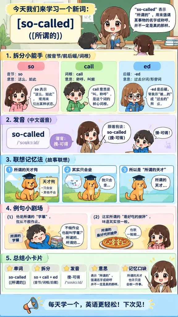 Chibi English Vocabulary Comic Infographic