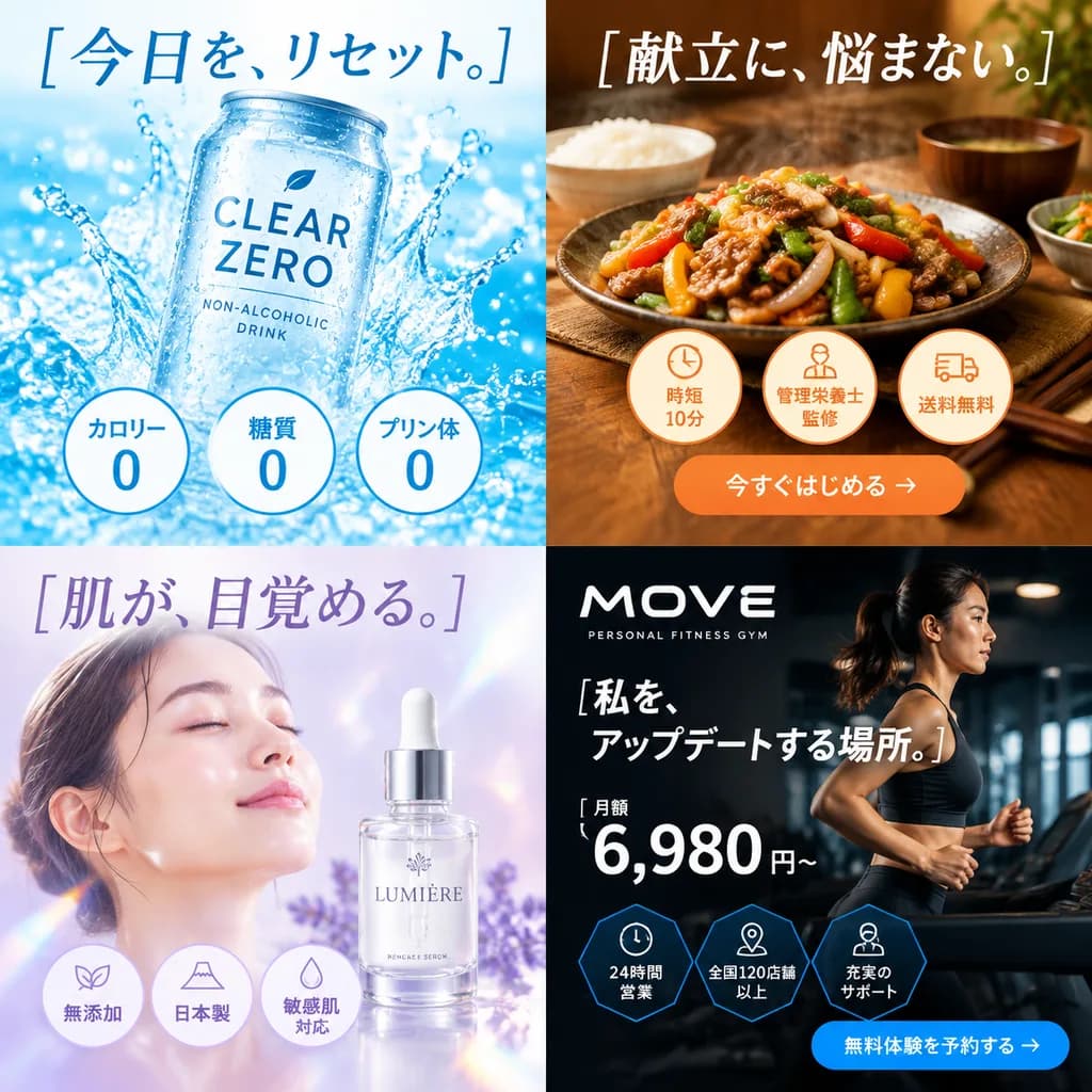Japanese Web Ad Banner Grid