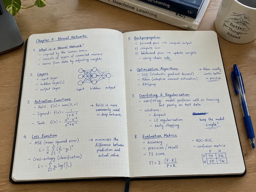 Realistic Handwritten Notes in Dotted Notebook