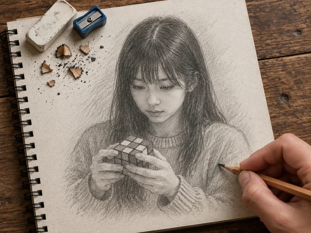 Trompe L'oeil Sketchbook Drawing
