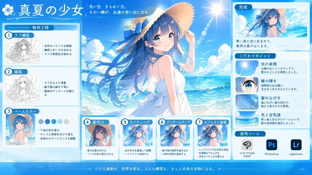 アニメデジタルイラストメイキングインフォグラフィック