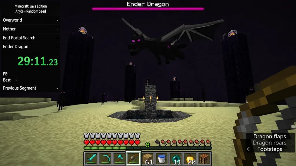 Minecraft Speedrun Ender Dragon Boss Fight