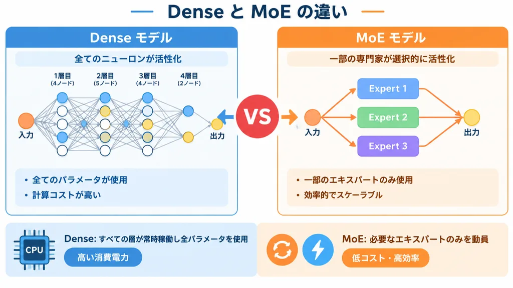 Инфографика Сравнения Архитектур Dense и MoE