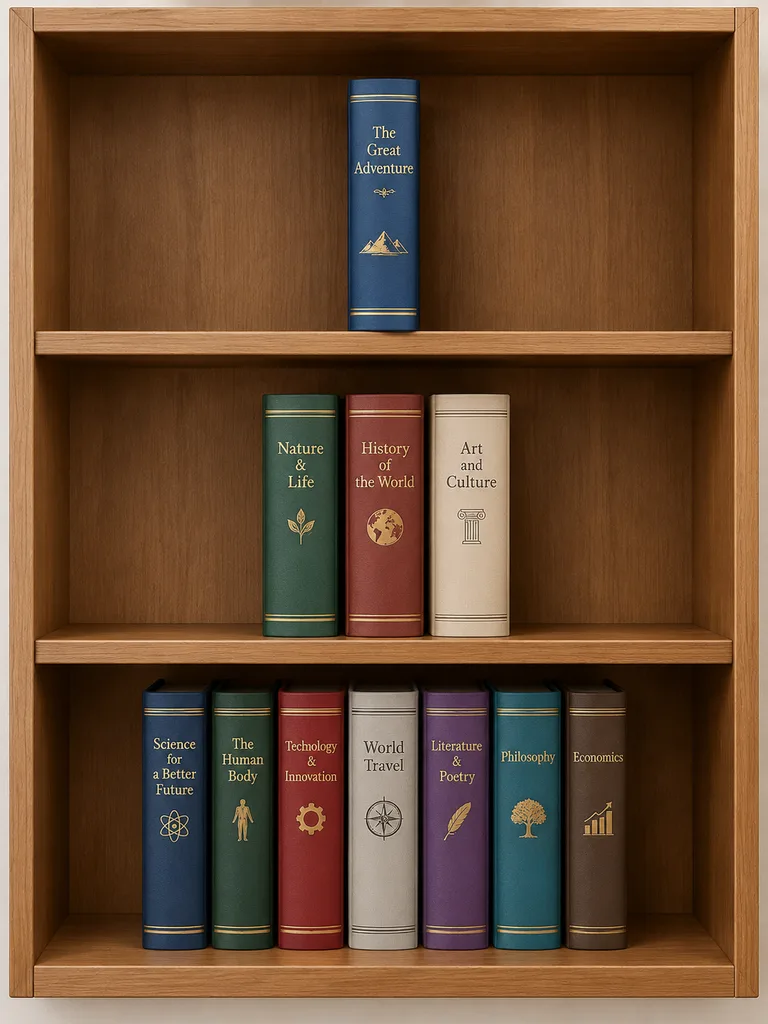 Wooden Bookshelf with Precise Book Counts
