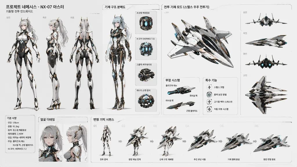 変形メカアンドロイドのキャラクター設定資料