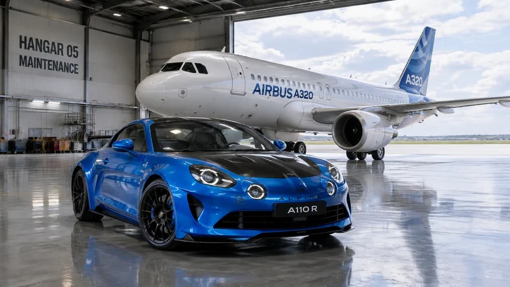 Auto Sportiva e Aereo nell'Hangar