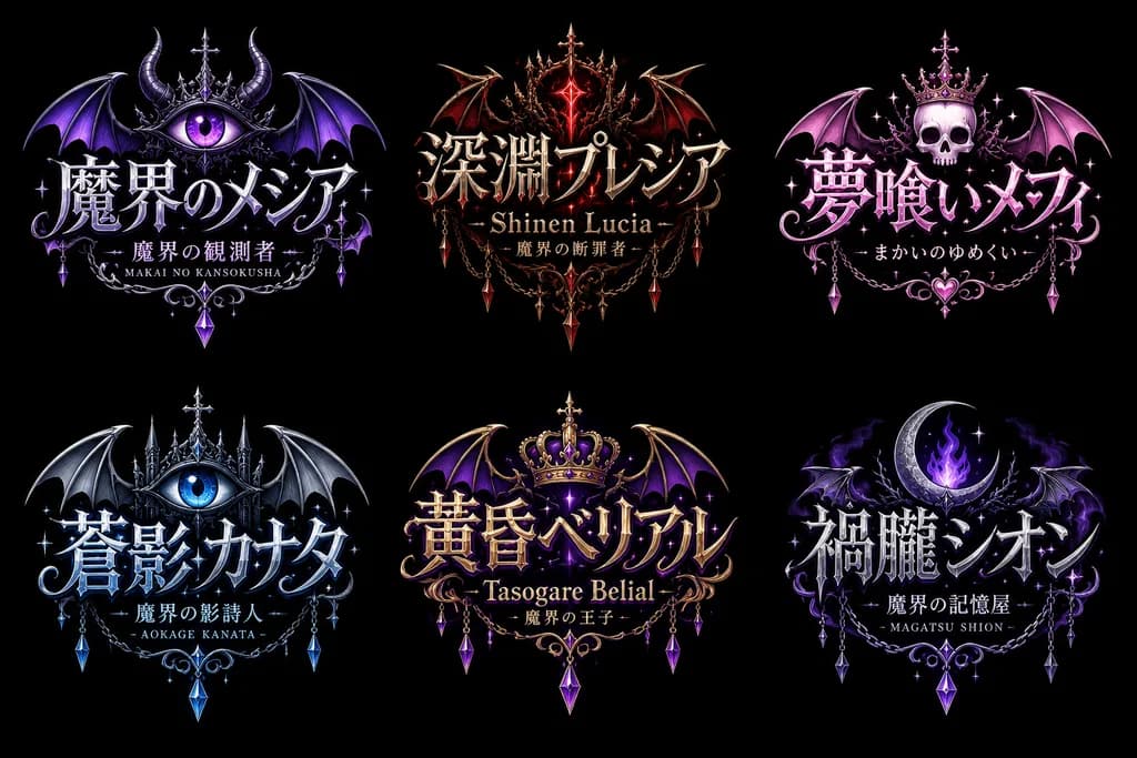 Gothic VTuber Logo Concept Sheet
