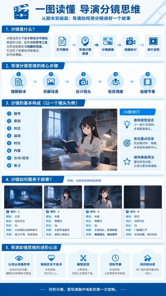 監督の絵コンテ思考 教育インフォグラフィックポスター