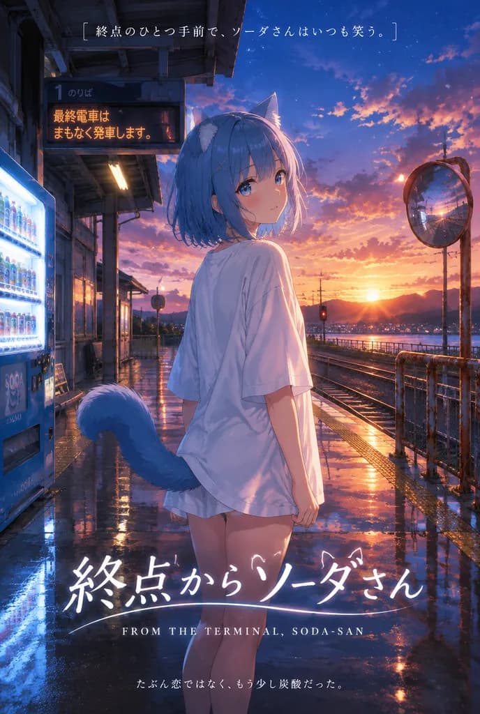 Twilight Train Station Anime Poster